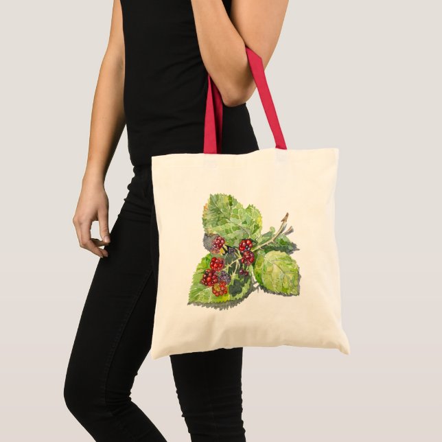 Tote Bag Blackberry rouge et noir (Devant (produit))