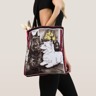 Tote Bag Blackie et Whitie au coin du feu