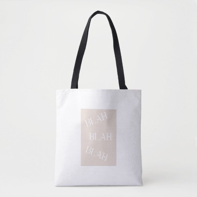 Tote Bag Blah Blah Blah Humour Accessoire de mode femme. (Devant)