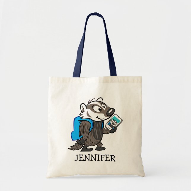 Tote Bag Blaireau Selfie de boomer du raton laveur | de (Devant)