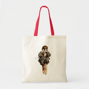 Tote Bag Blaireau sur la bicyclette vintage