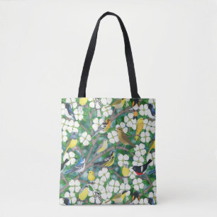 Tote Bag blaireaux dans le bois de chien en fleurs