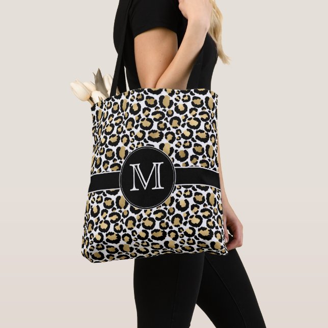 Tote Bag Blanc et or personnalisés (De près)