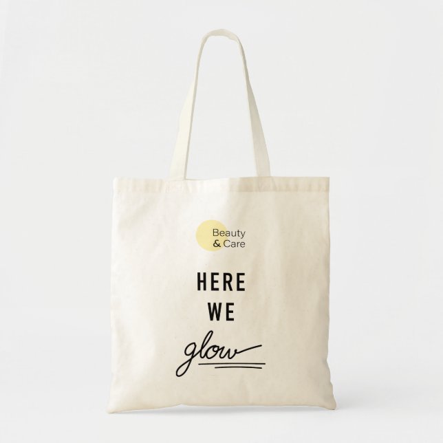 Tote bag blanc - Here we glow - Beautyncare (Front)
