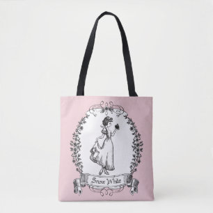 Tote Bag Blanche-Neige Tenir la pomme - Elégant croquis