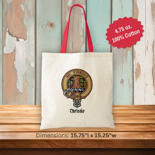 Tote Bag Blason de Clan Christie sur tartan