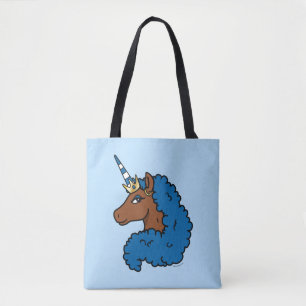 Tote Bag Bleu Afro Unicorn