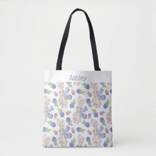 Tote Bag Bleu aquarelle de printemps