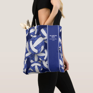 Tote Bag bleu blanc volleyball fin de saison cadeaux d'équi