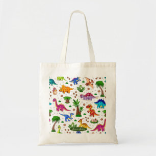 Tote Bag Bleu Bleu Bleu Vert Motif Dinosaur