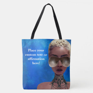 Tote Bag Bleu blond d'art noir de beauté de baie de