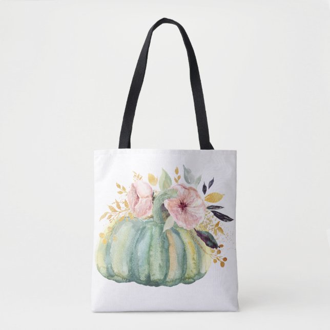 Tote Bag Bleu citrouille chute d'eau couleur élégante autom (Devant)