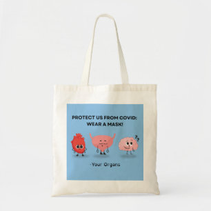 Tote Bag Bleu Clair Protégez-Nous Du Covid