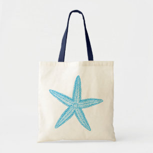 Tote Bag Bleu d'Aqua d'étoiles de mer