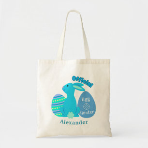 Tote Bag Bleu de Pâques Chasseur d'Oeufs Bunny