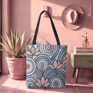 Tote Bag Bleu Douce et Rose Nouveau Flow