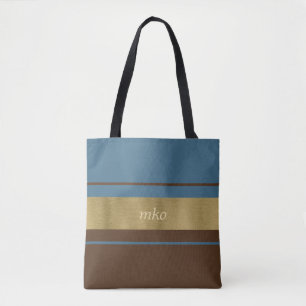 Tote Bag Bleu doux et Brown