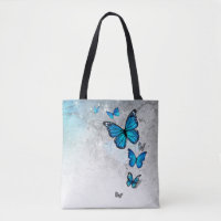 Bleu et argent Aquarelle papillons