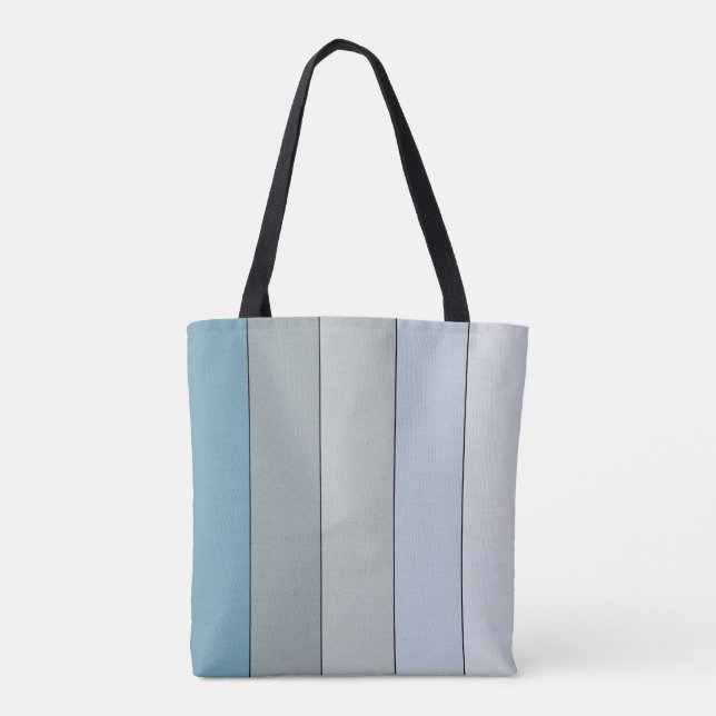 Tote Bag Bleu Et Gris Sur Papier Aquarelle (Dos)