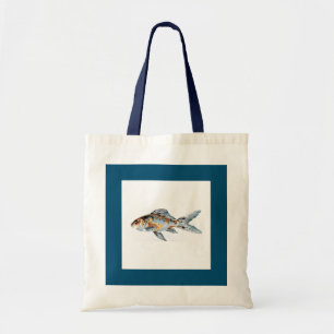 Tote Bag Bleu et orange Shubunkin Goldfish Fine Art