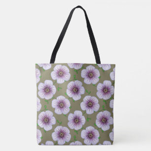 Tote Bag Bleu floral botanique sur toute couleur