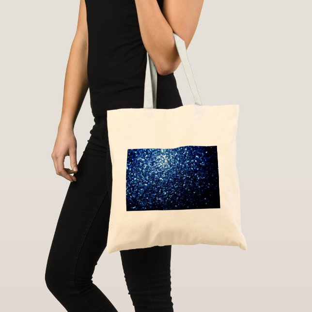 Tote Bag Bleu foncé brillant faux parties scintillant scint (Devant (produit))