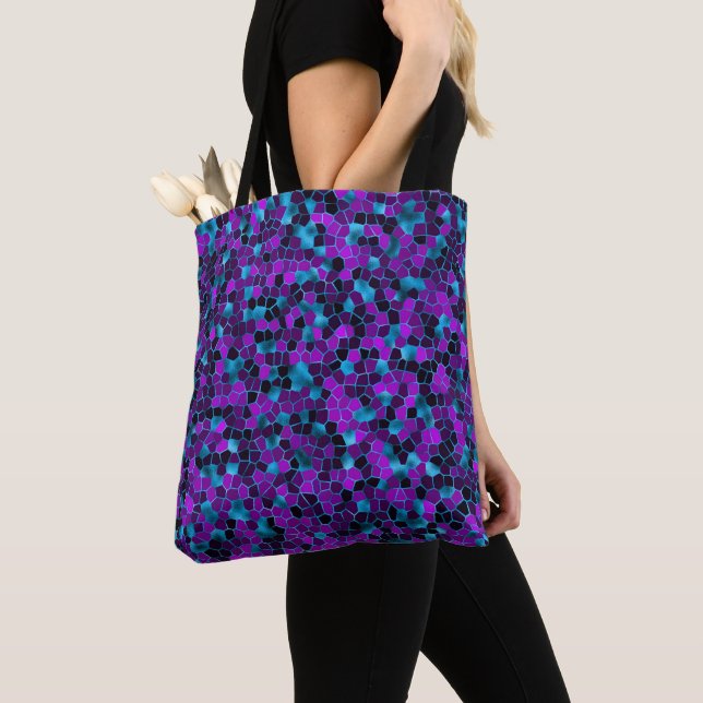 Tote Bag Bleu glacé et violet (De près)