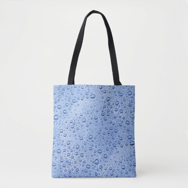 Tote Bag Bleu gouttelettes d'eau (Devant)