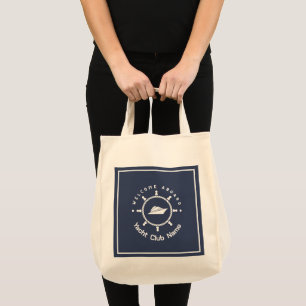 Tote Bag Bleu Marine Ancre nautique club bateau marina