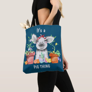 Tote Bag Bleu mignon C'est un cochon