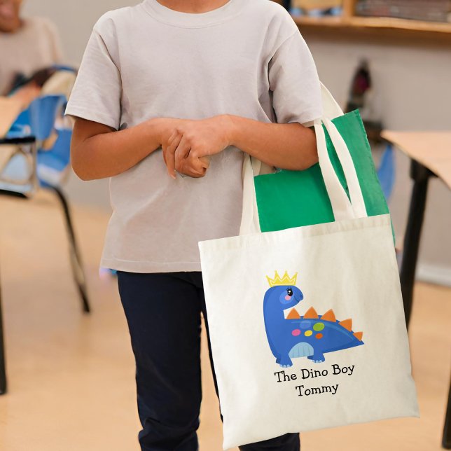 Tote Bag Bleu mignon Le Dino Boy Kids (Créateur téléchargé)