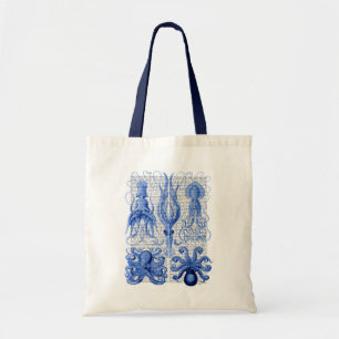 Tote Bag Bleu octopus et calmar