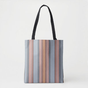 Tote Bag Bleu rose gris Couleur Blocage Blocs Verticaux