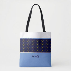 Tote Bag Bleu sur Fleur-de-Lis