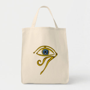 TOTE BAG BLEUE TALISMAN / OEIL OR HORUS