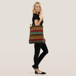 Tote Bag Bleus d'imprimerie africains/Épicerie en tissu jau