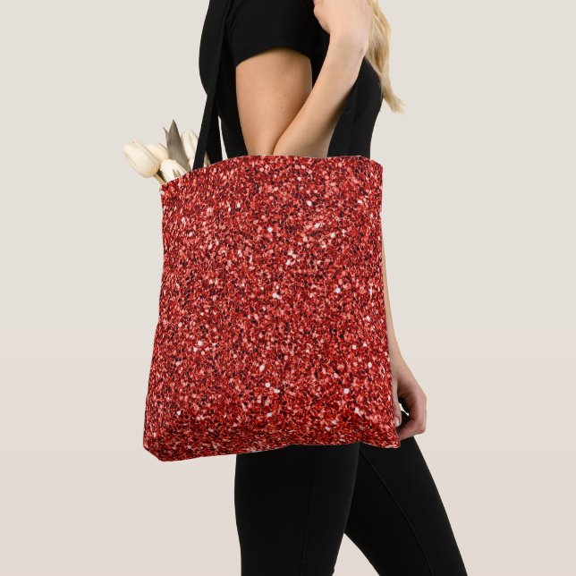 Tote Bag Bling rouge, brillant et pétillant (De près)