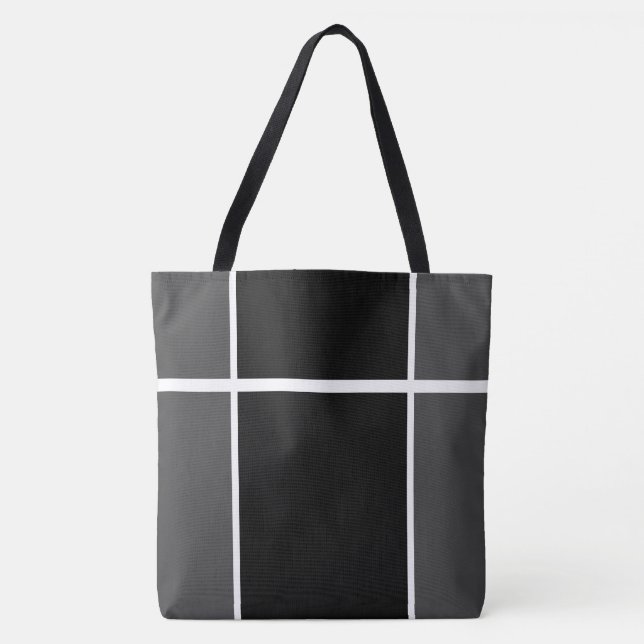 Tote Bag Bloc de couleur blanc foncé noir professionnel (Devant)