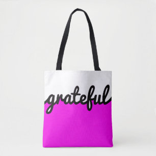 Tote Bag Bloc de couleur blanc noir rose chaud