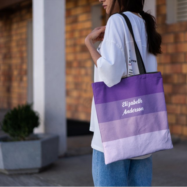 Tote Bag Blocage couleur violet bande horizontale (Créateur téléchargé)