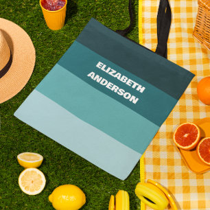 Tote Bag Blocage de couleur Turquoise Bande horizontale