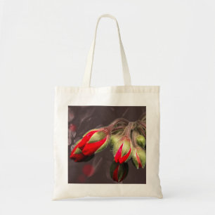 Tote Bag Bloom Red And Dark