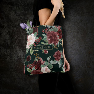 Tote Bag Bloom rustique   Terracotta et Marsala Coutume rou