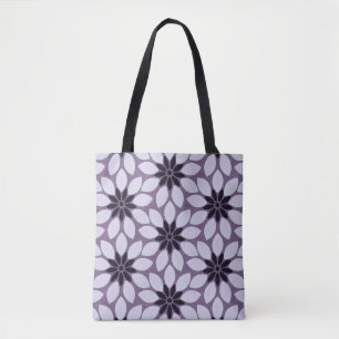 Tote Bag Bloquer l'impression Fleurs carrelées violet