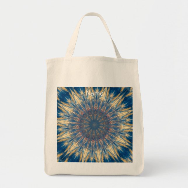 Tote Bag Blue Chakra Kaleidoscope Thunder_Cove (Devant)