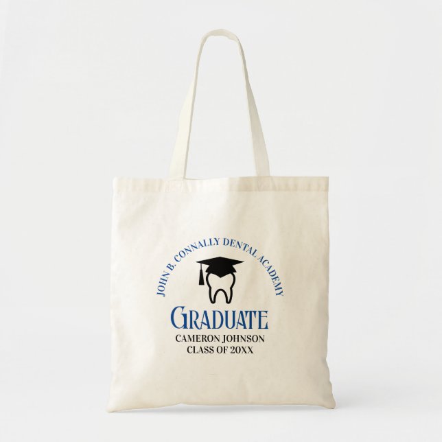 Tote Bag Blue Dental School Custom Dentist Gradust Party (Devant)