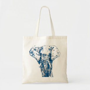 Tote Bag Blue Elephant - Pop Art Style & Posterisé