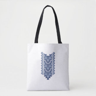 Tote Bag Blue Ethnic Pattern