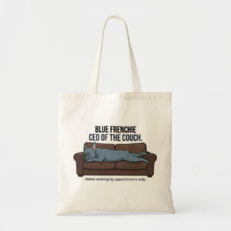 Tote Bag Blue French Bulldog CEO of the Couch Funny Dog Mom