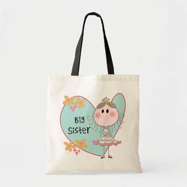 Tote Bag Blue Heart Princess Big Sister (Devant)